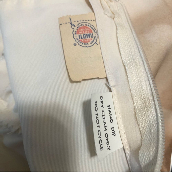 Vintage 70s Victorian Lace Maxi Dress Union Made S M - Picture 8 of 10